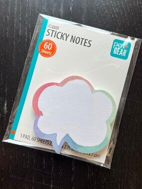 4/$12 💥🆕 Pen+Gear Cloud Shaped Sticky Notes | 60 Sheets | 5189